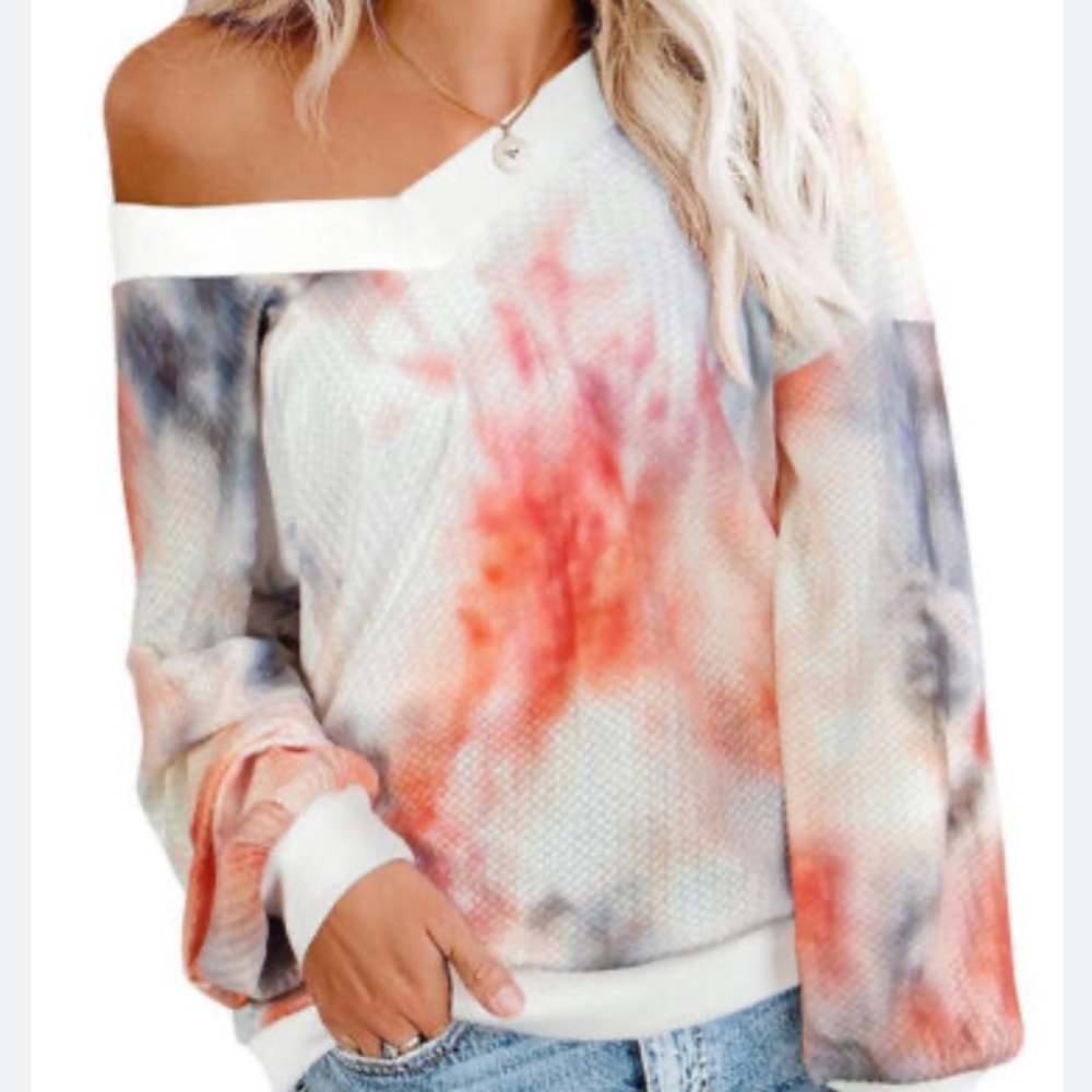 Oversized V neck Tie Dye Sweater